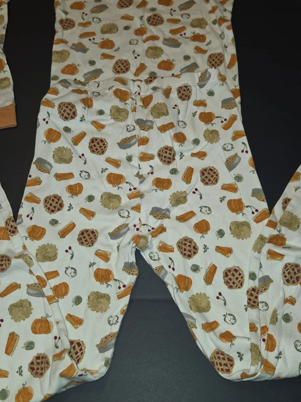 Burt's Bees Cream and Orange Pumpkin Pie Kids Pajama Set